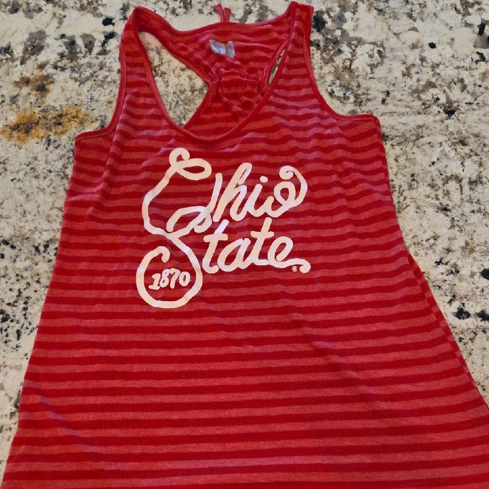 Ohio State Women's Red Striped Tank Top